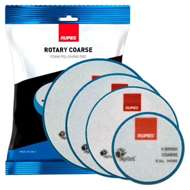 Coarse foam polishing pads for rotary polishers