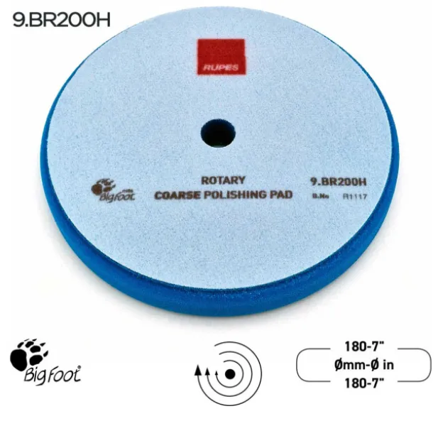 Coarse foam polishing pads for rotary polishers