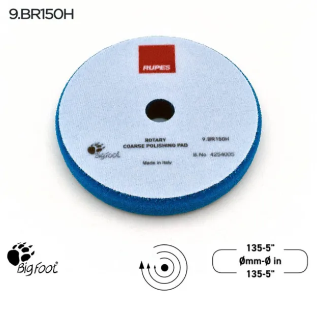 Coarse foam polishing pads for rotary polishers