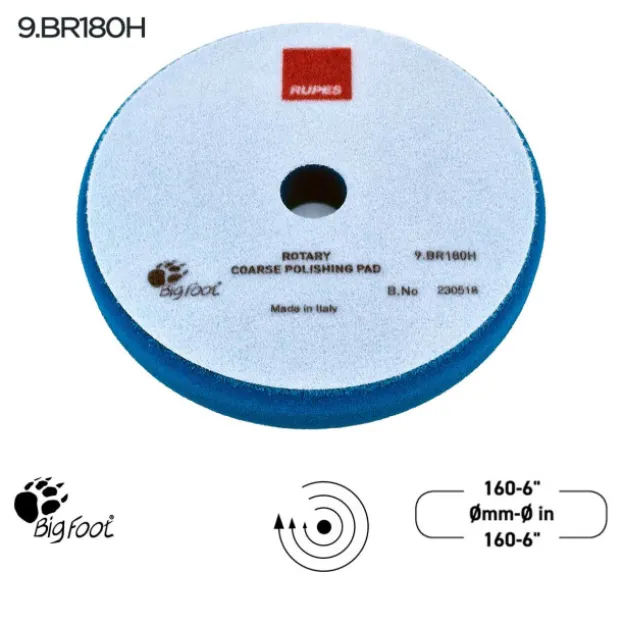 Coarse foam polishing pads for rotary polishers